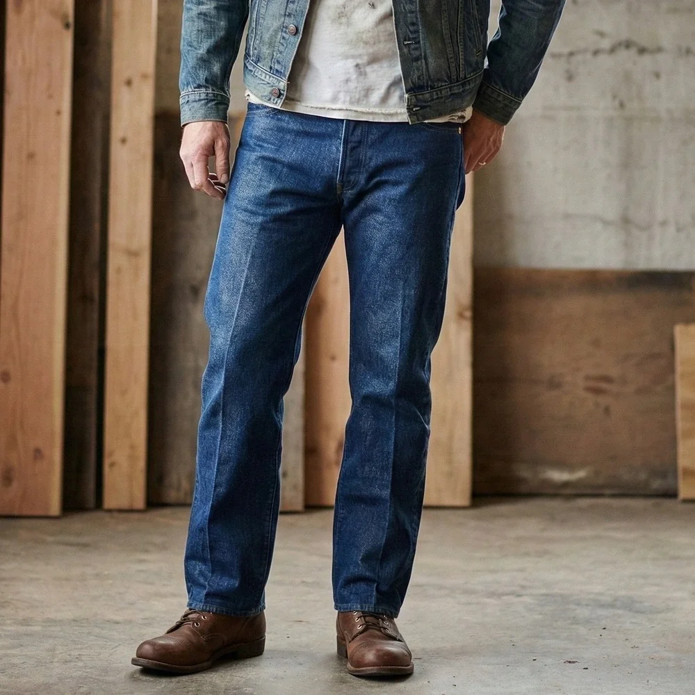 Levi's 501 Gold Weft Crispy Jeans Mens 36x30 Dark Wash Button Fly‎ Metallic
